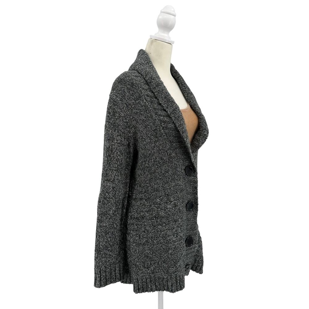 Carolyn Taylor Sweater WMNS M Heather Gray Button Down Knit Long Sleeve Soft - Picture 2 of 6